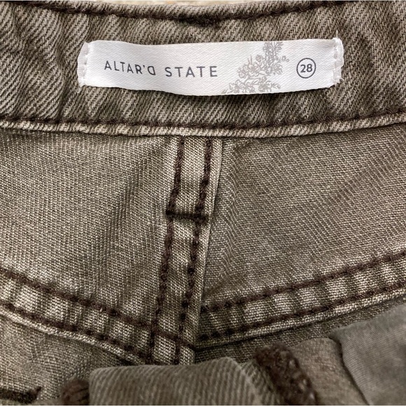 Altar’d State Straight Leg Bootcut Distressed Brown Denim Jeans, Women’s Size 28 - Picture 2 of 8